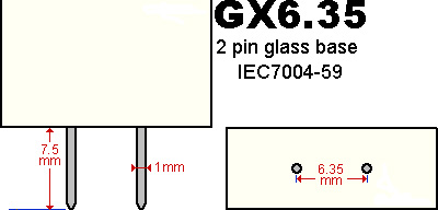 Цоколь GX6,35 для прожекторной лампы