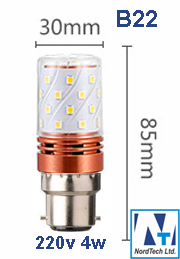 Светодиодная лампа B22d 220v 4w