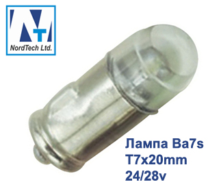 Индикаторная LED лампа с цоколем  Ba7s