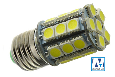 Светодиодная лампа E27 10-30v 27SMD