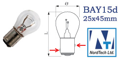 Лампа Ba15d 48v 18x35